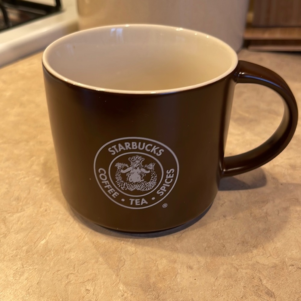 STARBUCKS PIKE PLACE MUG 2013 14 FL OZ BROWN PIKES MERMAID COFFEE TEA MINT COND